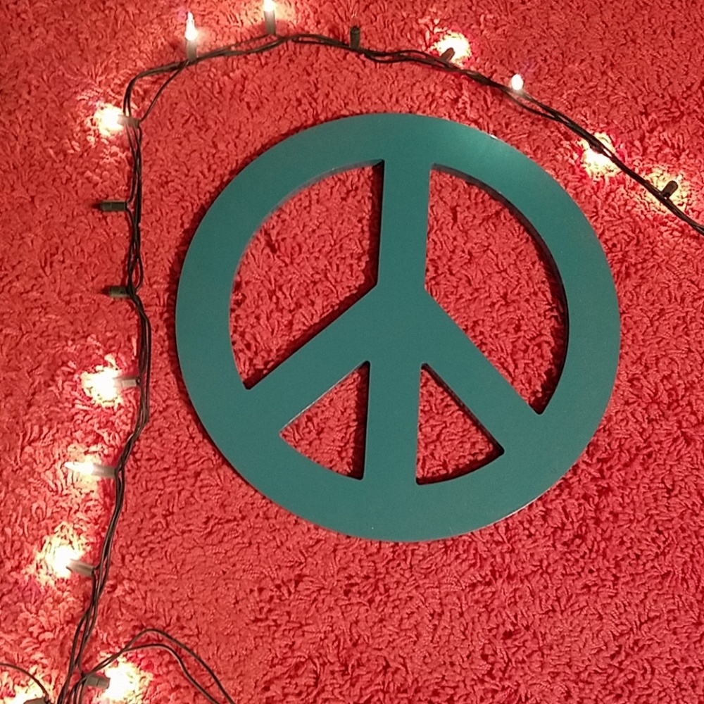 Turquoise Peace Sign Wall Decor.